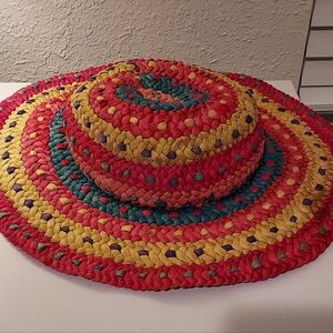 Sun N Sand Colorful Straw Floppy Wide Brim Hat Beach Cruise Summer